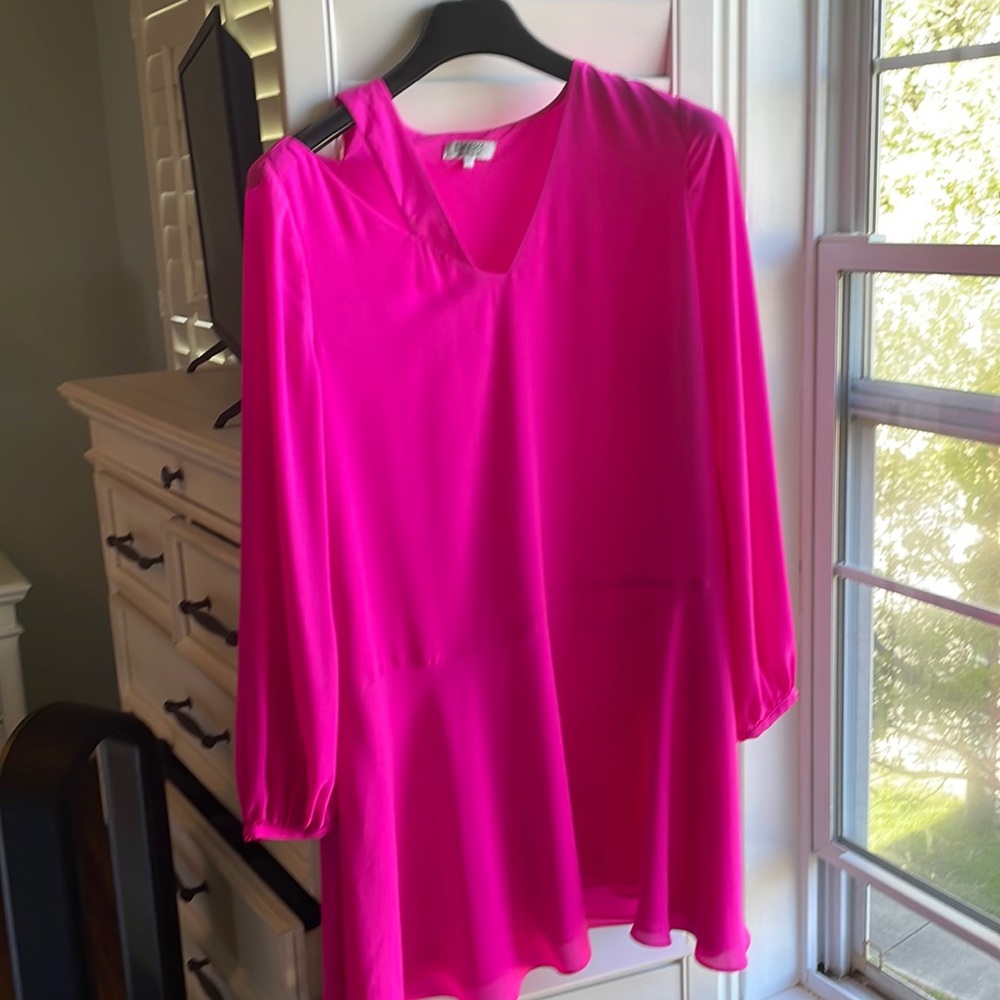 Pink cut out one shoulder dress